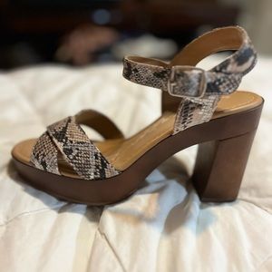 American Rag Womens brown snakeskin Platform shoes, size 6, never worn.